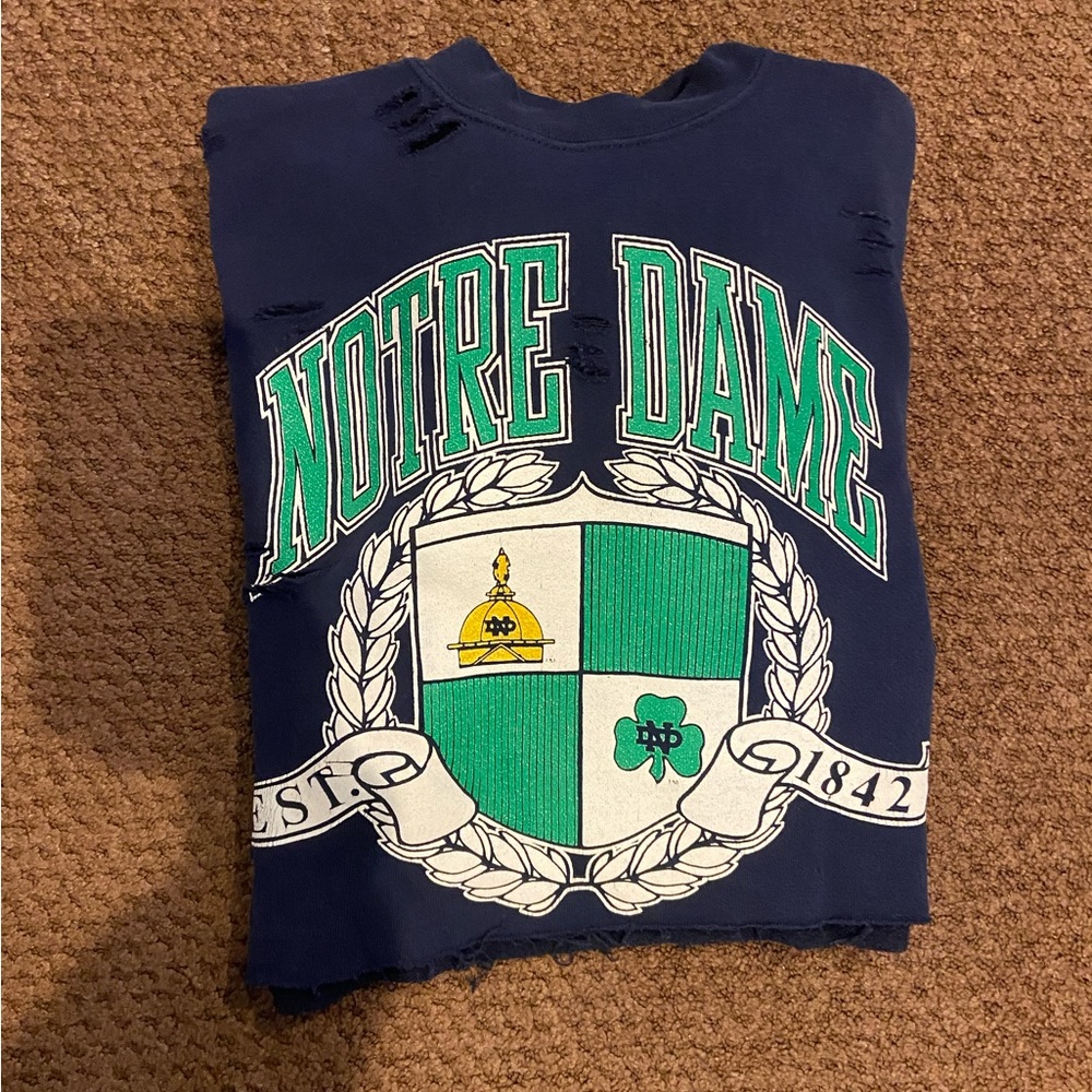 Notre Dame Cropped Crewneck Sweatshirt